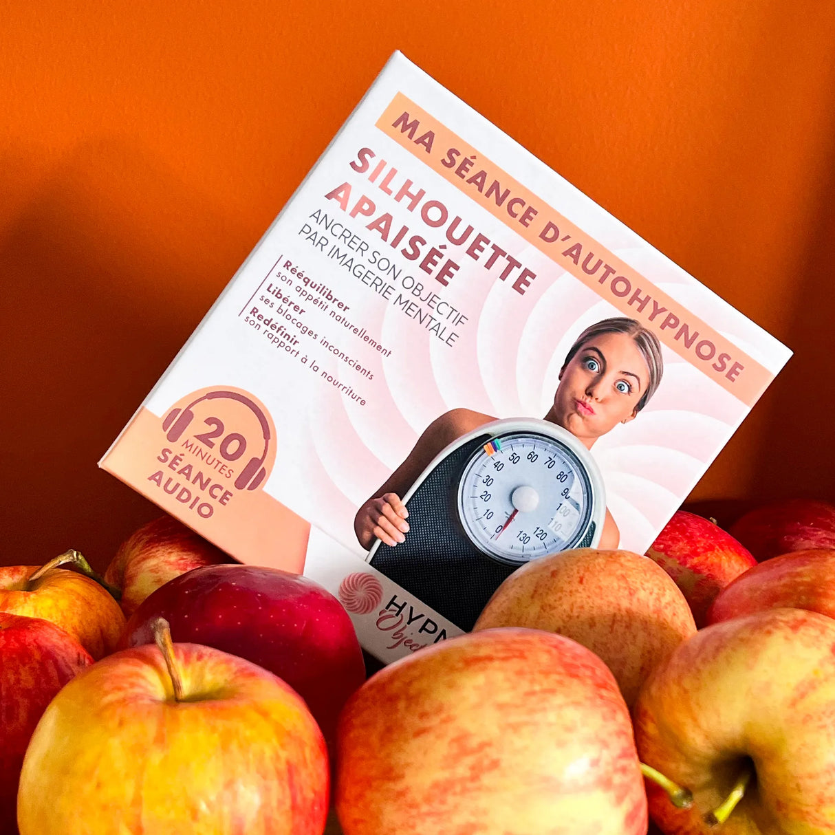 Box Silhouette Apaisée entourée de pommes– séance d’auto-hypnose – HypnoseObjectif