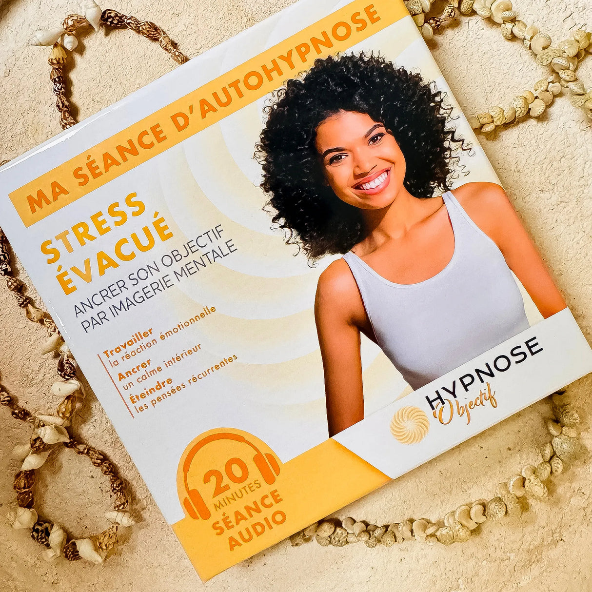 Box Stress Évacué posée sur une pierre – séance d’auto-hypnose –