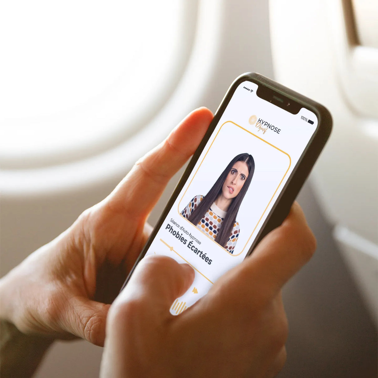 Mockup avion de la séance Phobies Écartées – séance d’auto-hypnose 20 minutes –