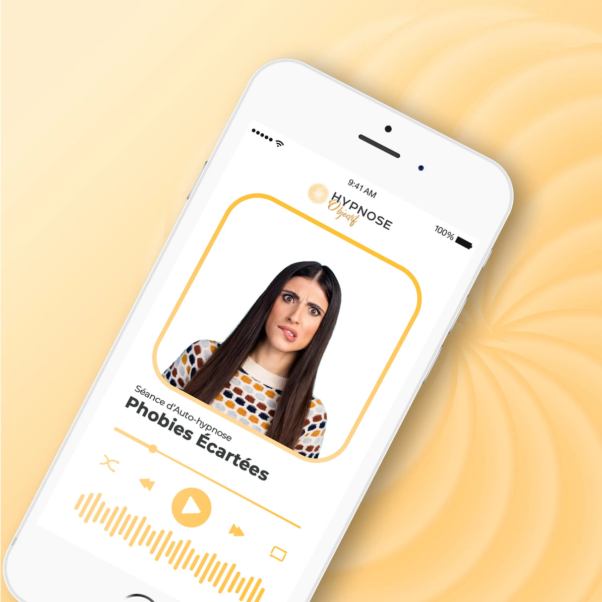 Mockup de la séance Phobies Écartées – séance d’auto-hypnose 20 minutes – HypnoseObjectif
