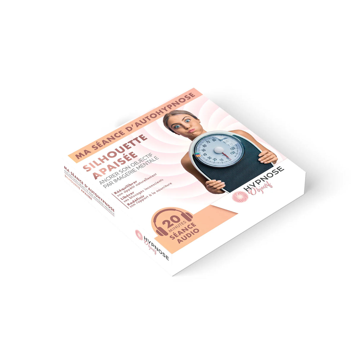 Mockup recto de la Box Silhouette Apaisée – séance d’auto-hypnose 20 minutes – HypnoseObjectif
