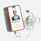 Mockup écouteurs de la séance Silhouette Apaisée – séance d’auto-hypnose 20 minutes – HypnoseObjectif