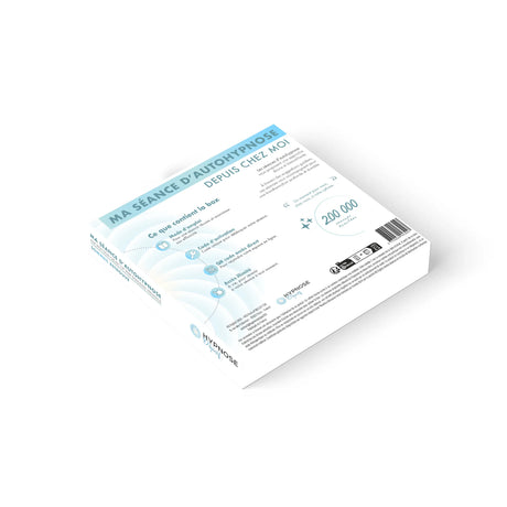 Mockup verso de la Box Sommeil Retrouvé – informations et conseils d’utilisation – HypnoseObjectif